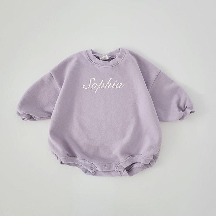 Embroidered name baby spring fall onesie