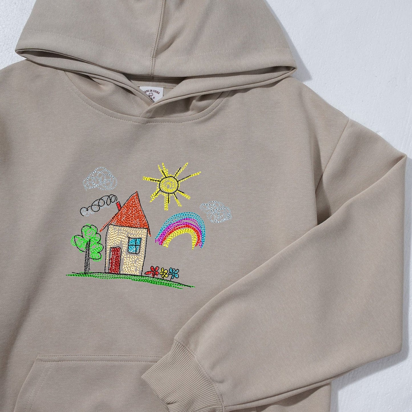 Custom hand-painted embroidered sweatshirt