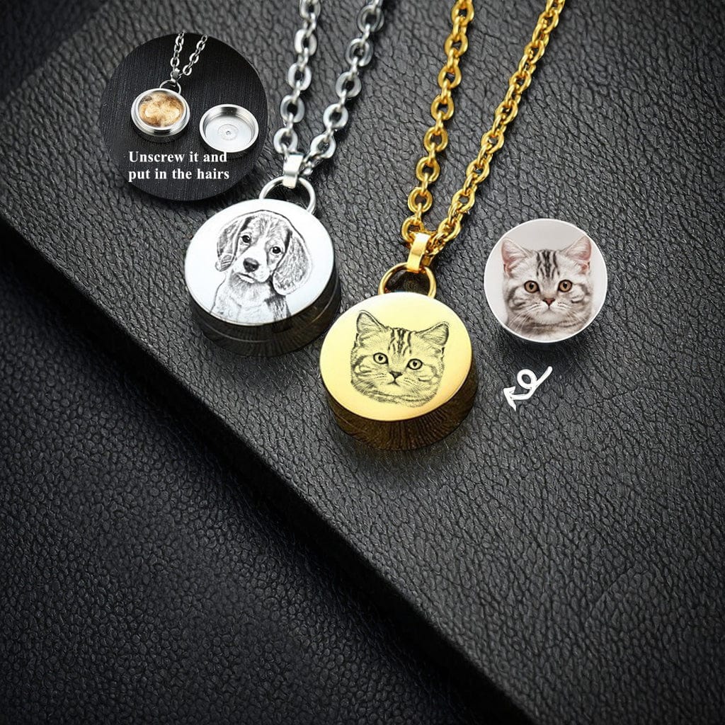 Personalized Heart Cremation Charm Necklace For Pet Ashes