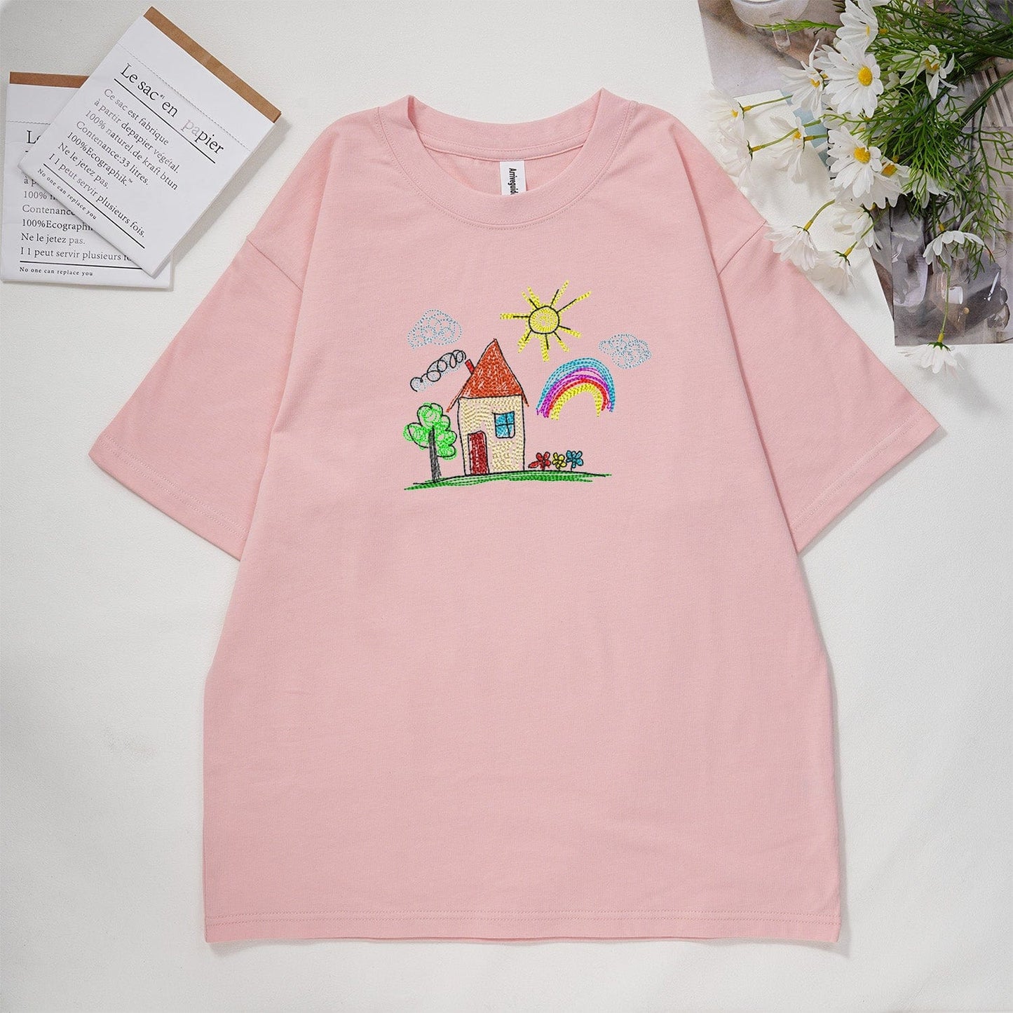 Custom hand-painted embroidered sweatshirt