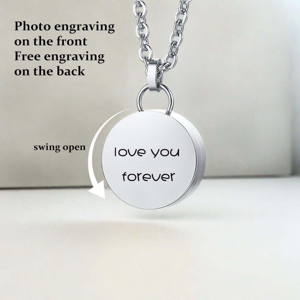 Personalized Heart Cremation Charm Necklace For Pet Ashes