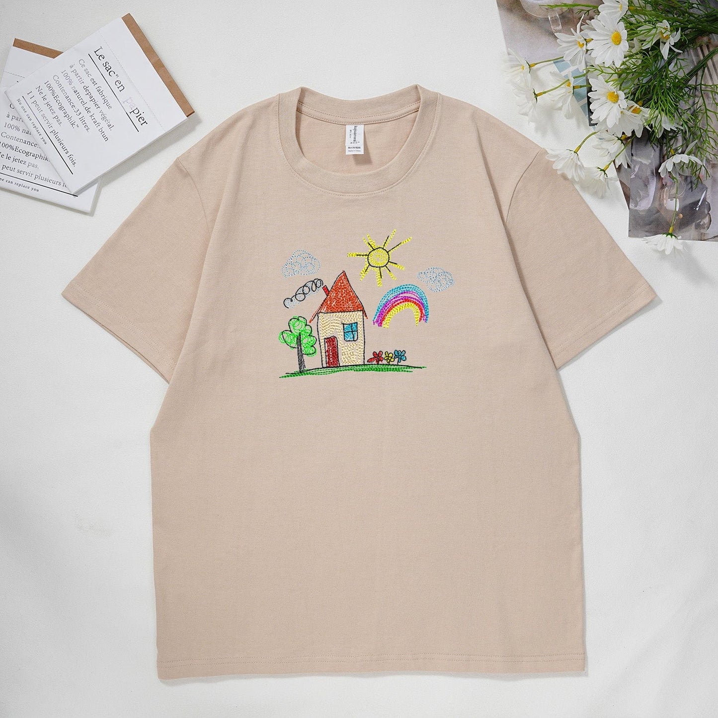 Custom hand-painted embroidered sweatshirt