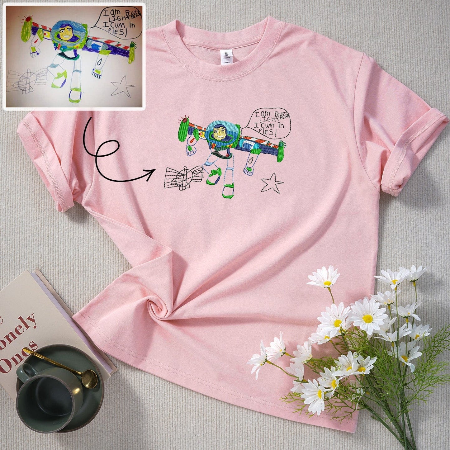 Custom hand-painted embroidered sweatshirt