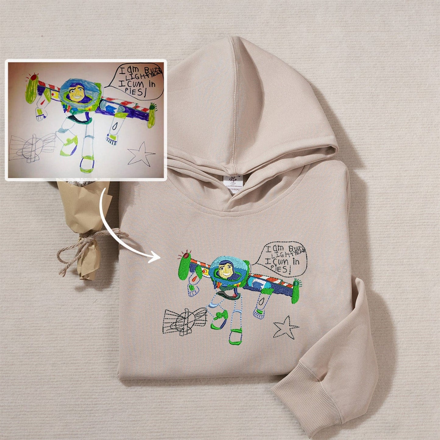 Custom hand-painted embroidered sweatshirt