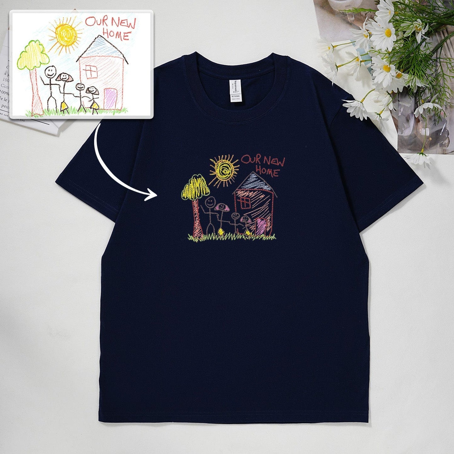 Custom hand-painted embroidered sweatshirt