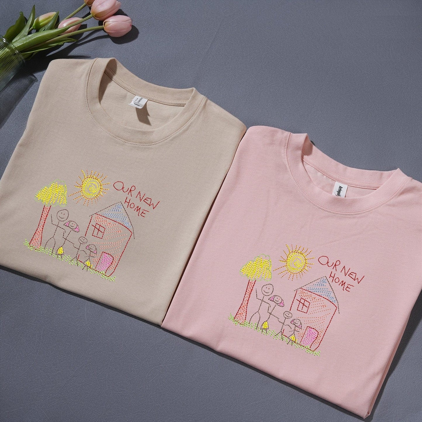Custom hand-painted embroidered sweatshirt