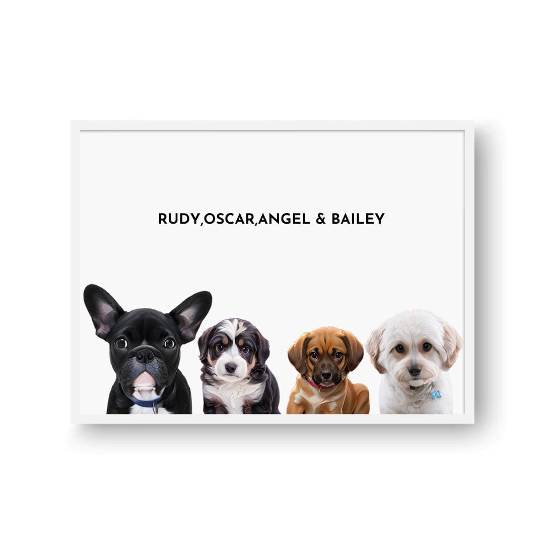 Custom Four Pet Portrait