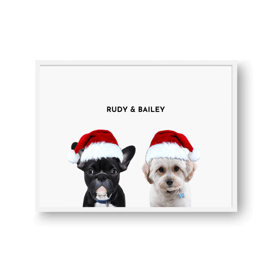 Two Pet Christmas Portraits