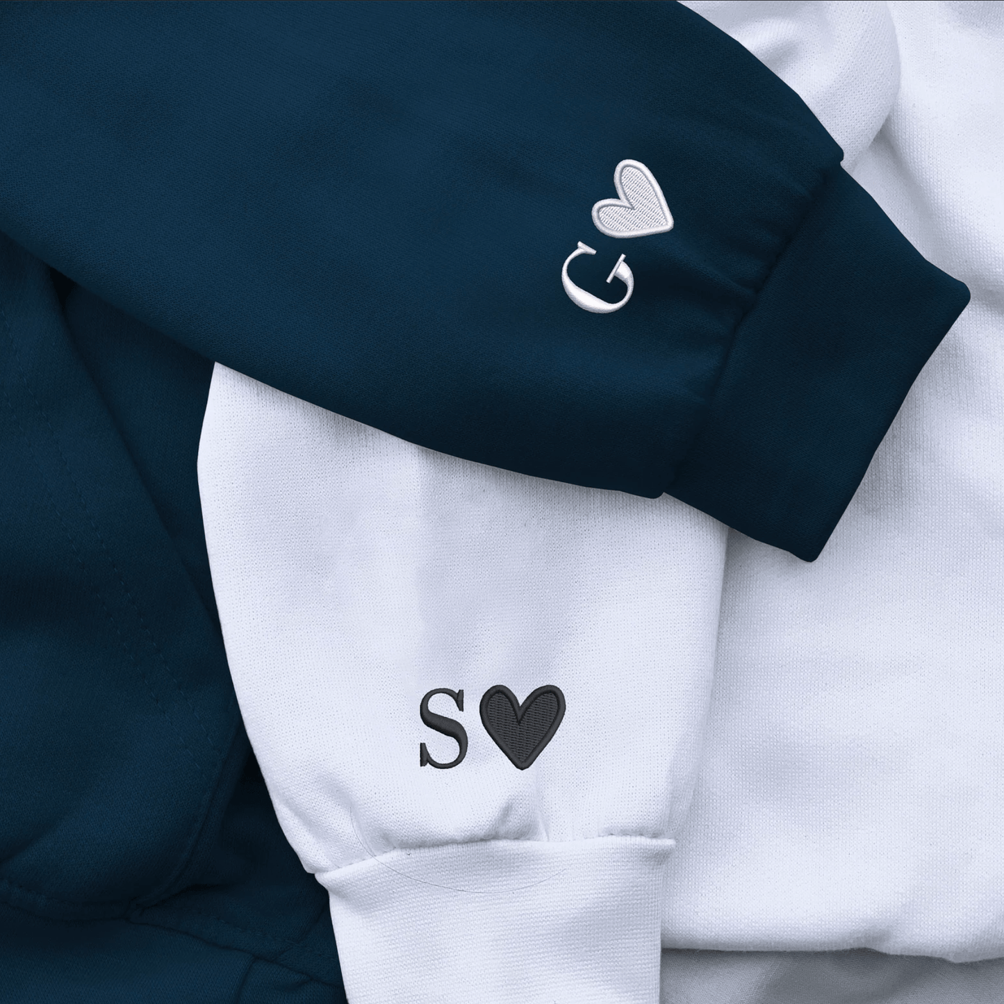 Custom Embroidered Hoodie with Text On Sleeve