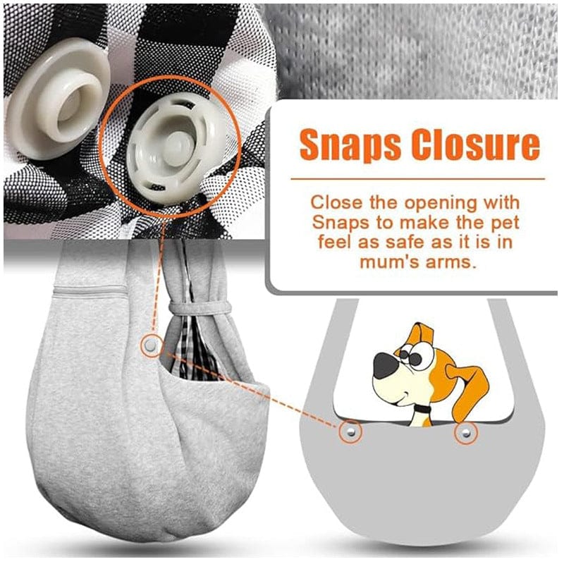 Personalised Grey dog Sling Carrier for small dog image - Custom embroidered pet sling Carrier - Custom hands free Doogie Sling chest bag