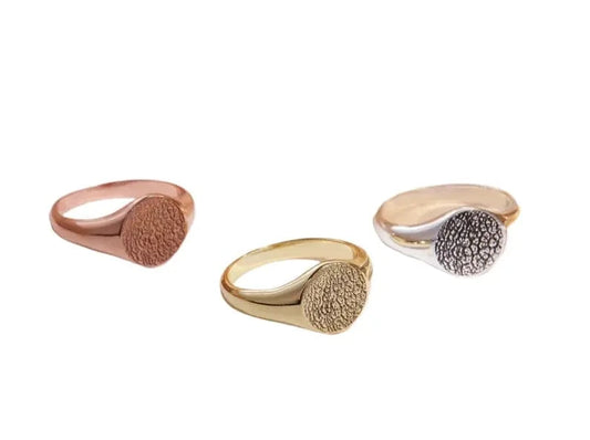 Cat Paw & Nose Print Engraved Custom Signet Pet Rings as Gifts