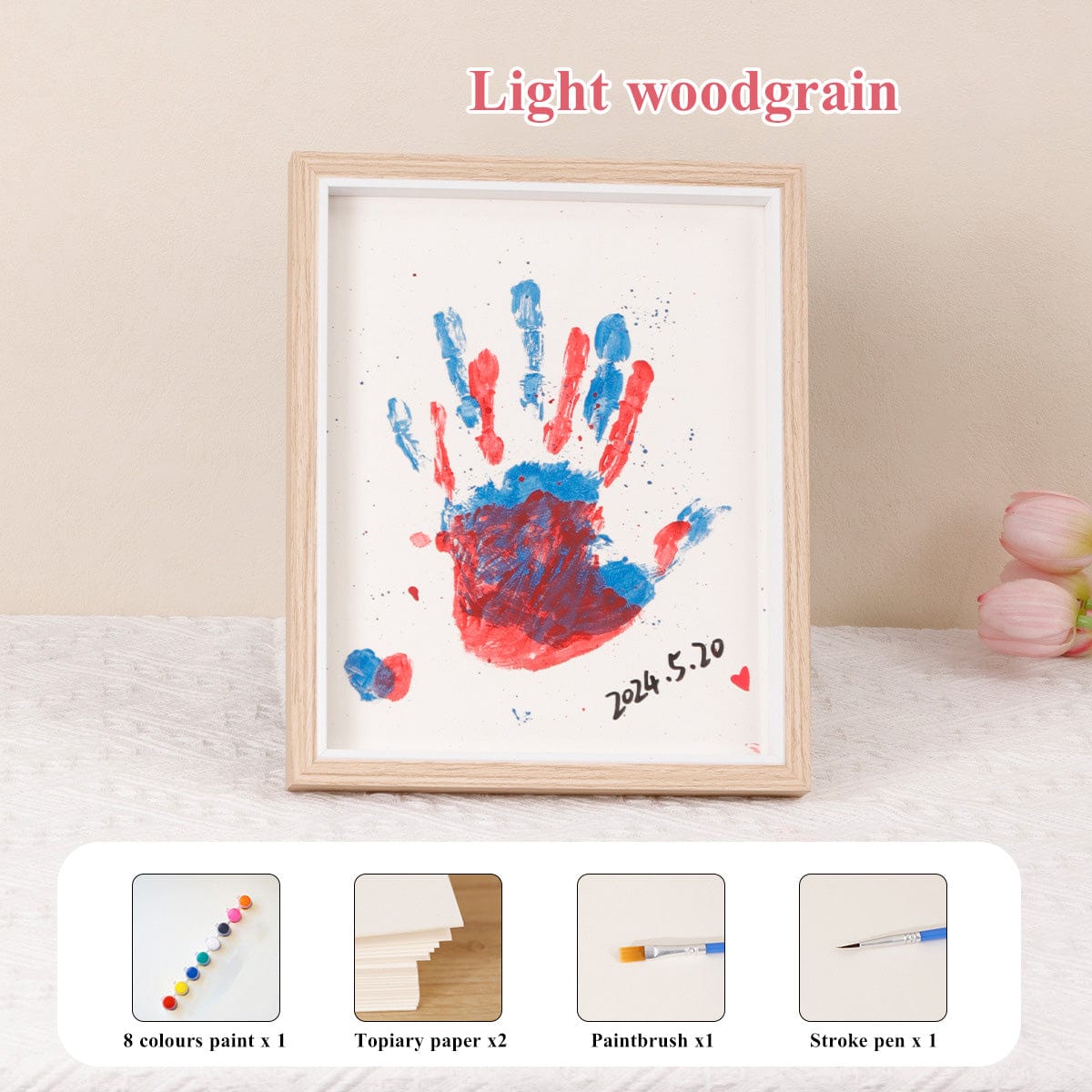 Diy couple handprint picture frame Birthday gift Anniversary Valentine's Day picture frame