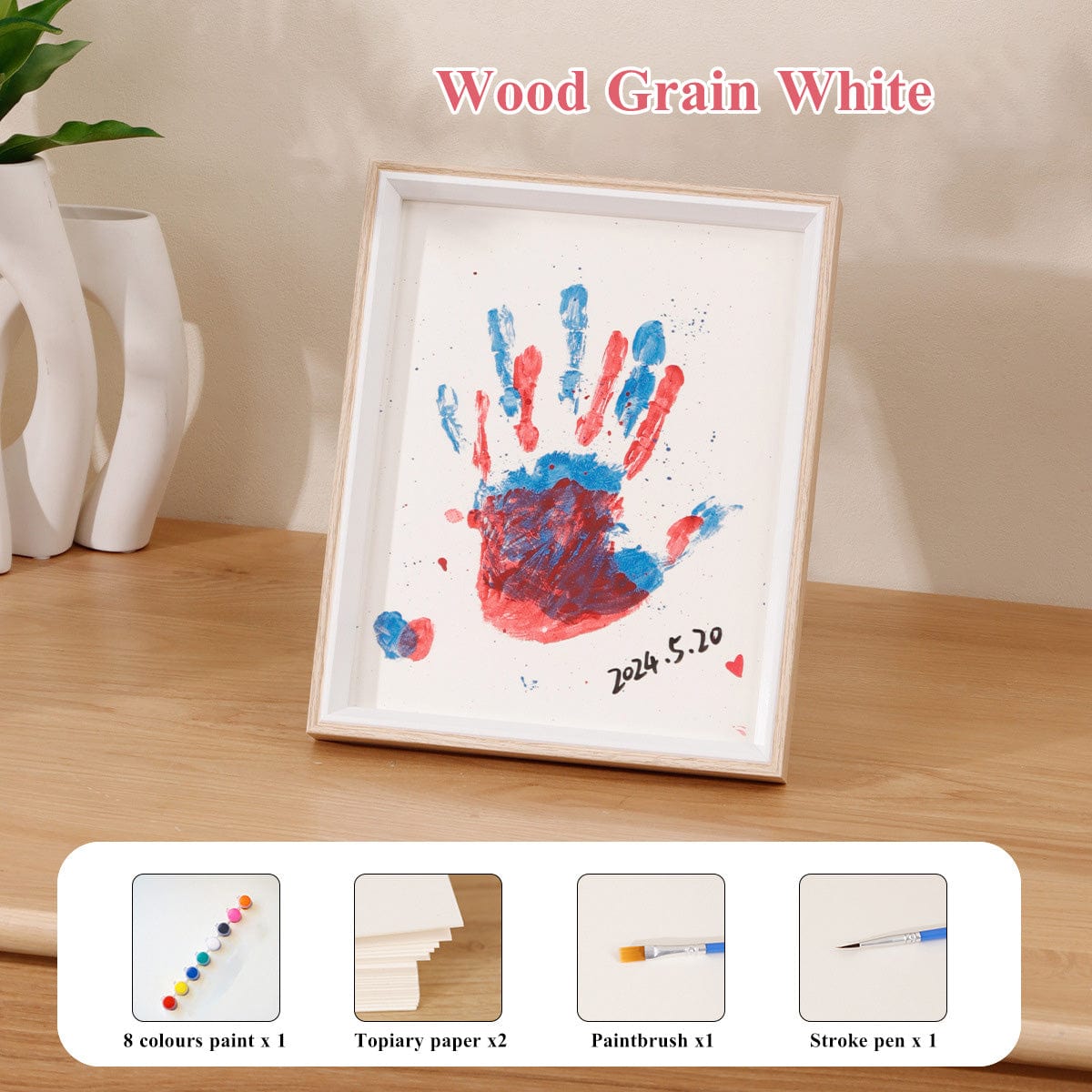 Diy couple handprint picture frame Birthday gift Anniversary Valentine's Day picture frame