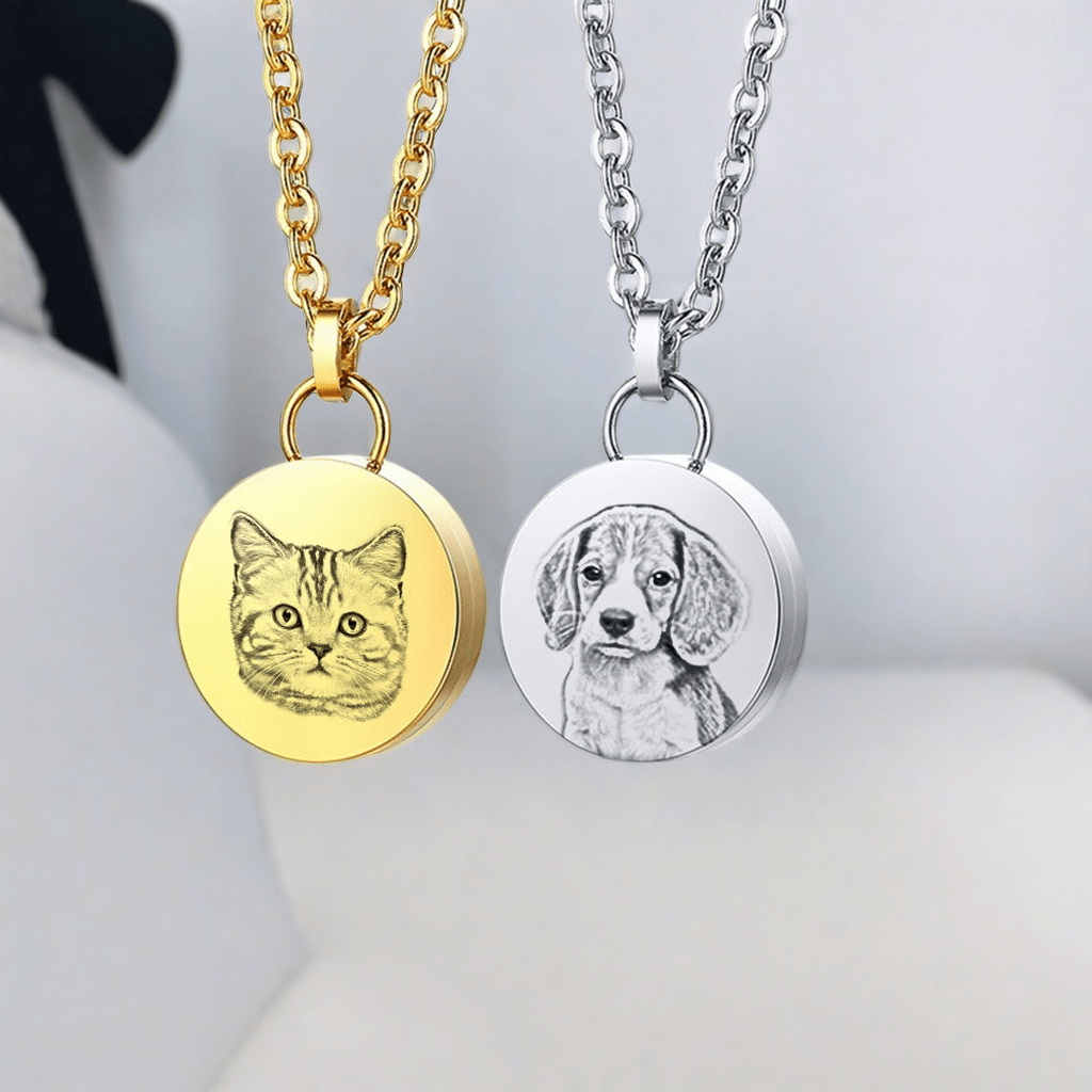 Personalized Heart Cremation Charm Necklace For Pet Ashes