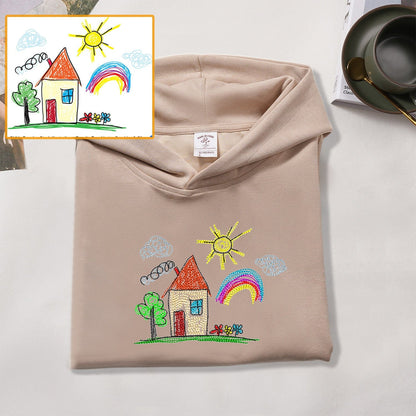 Custom hand-painted embroidered sweatshirt