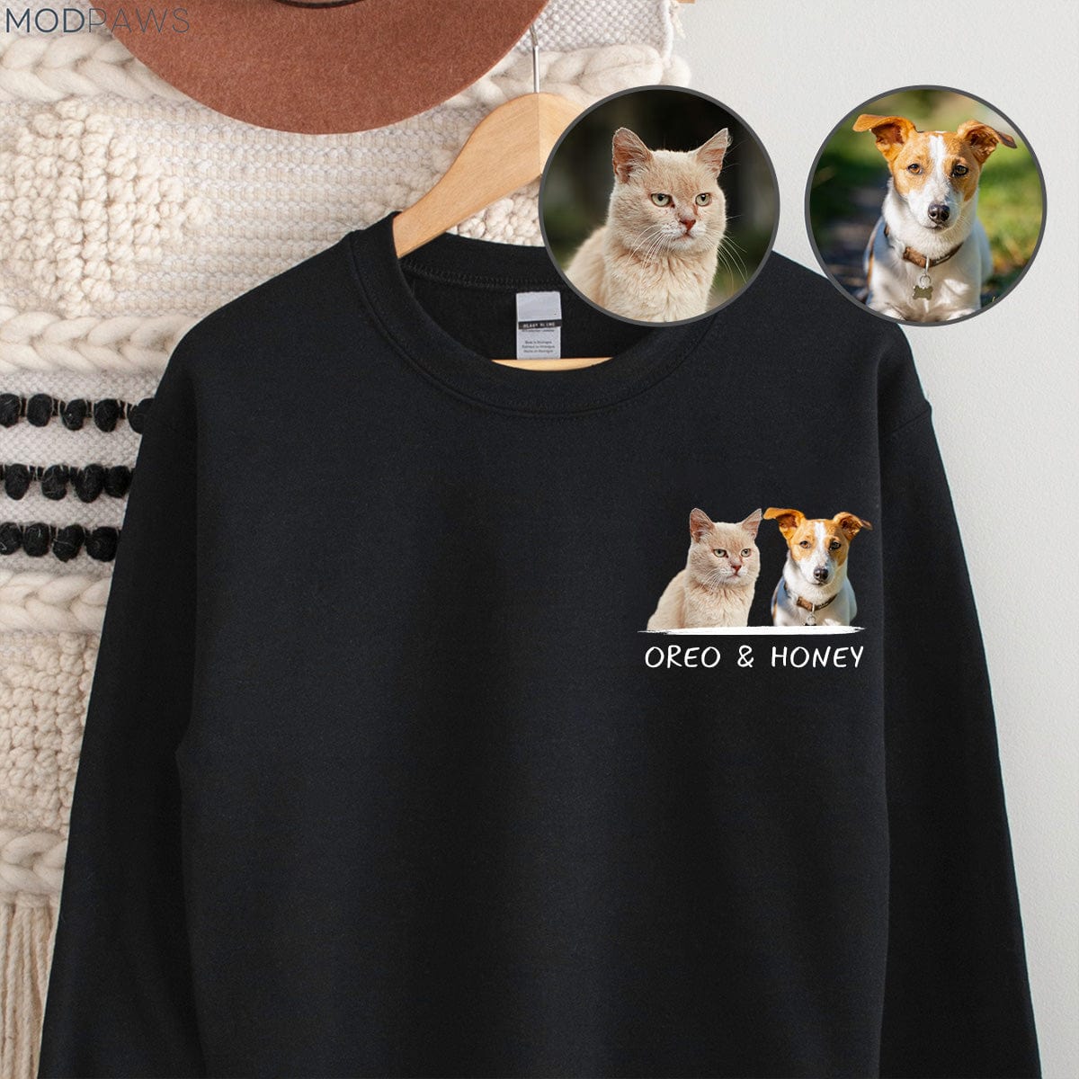 Custom Embroidered Hoodie | Fall Edition Heat Transfer Pet Photo Design | Unique Style for Pet Lovers in Europe & America