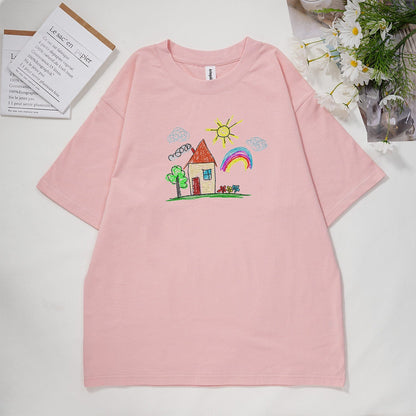 Custom hand-painted embroidered sweatshirt