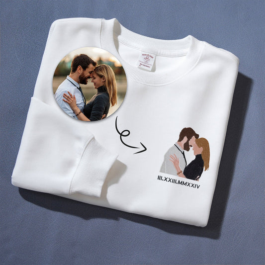 Custom Photo Roman date Embroidered Apparel