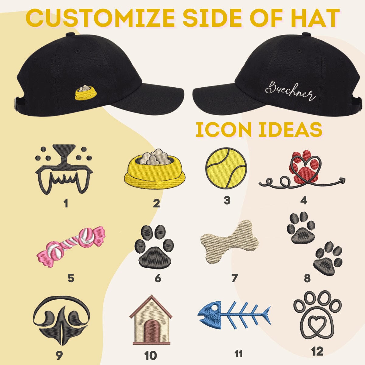 Personalized Full Color Embroidered Cap, Customized Your Own Hat