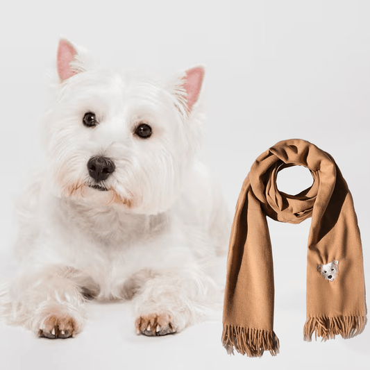 Mystichot Custom Embroidered Pet Portrait Woven Scarf