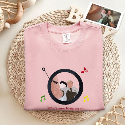 Mystichot Custom Embroidered Sweatshirt Portrait Music Player Couple Family Gift |  2025 New Arrivals