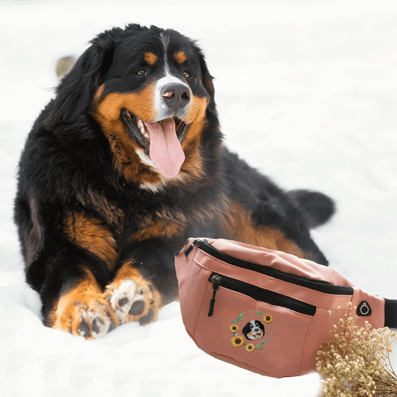 Mystichot Custom Embroidered Pet Portrait Organic Canvas Bum Bag