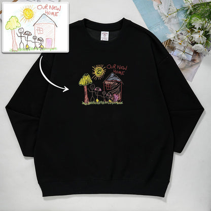 Custom hand-painted embroidered sweatshirt