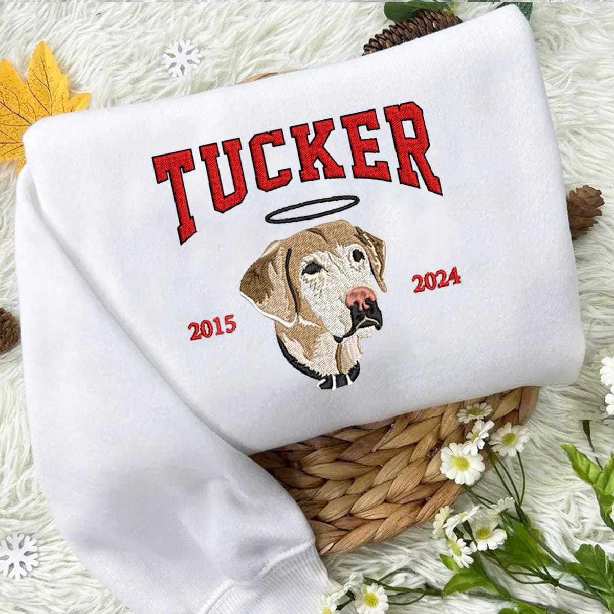 Personalized Embroidered Pet Face and Name Est Sweatshirt for Pet Lovers