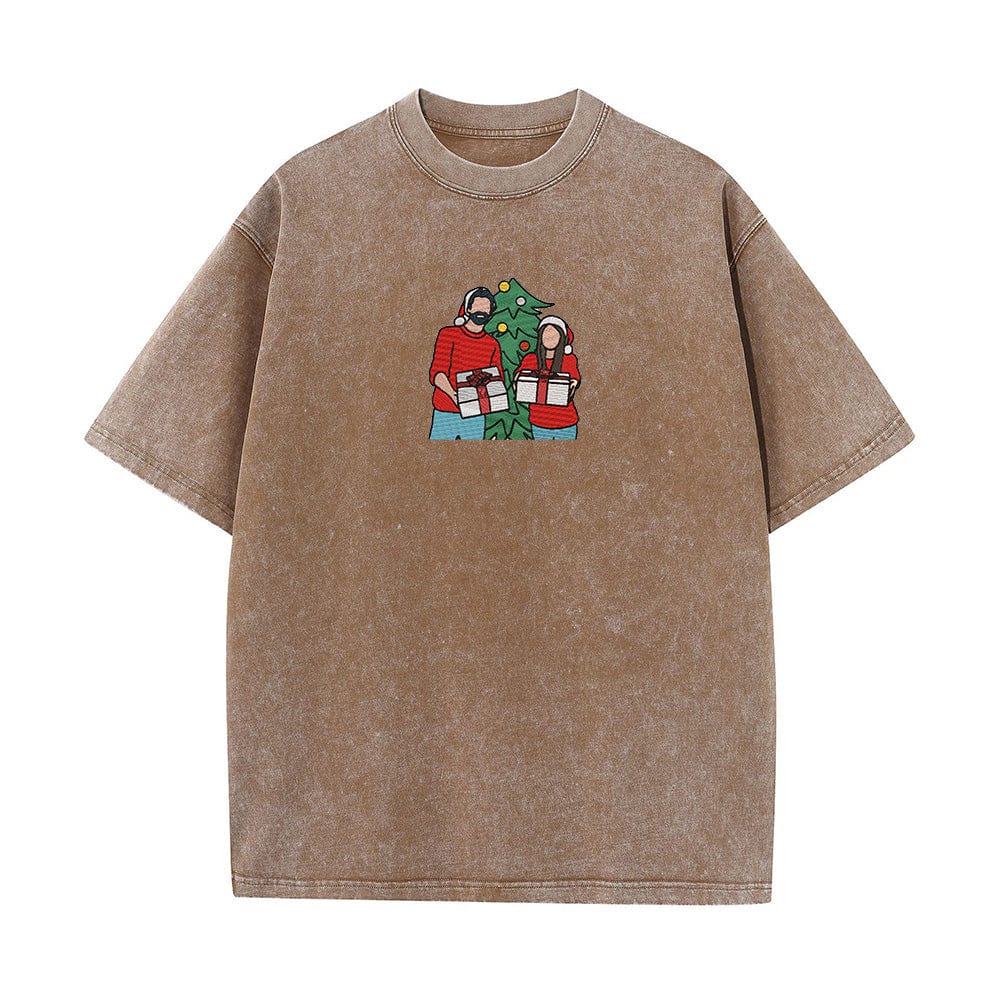 Wash T-shirt personalized embroidery - player, color embroidery, contour embroidery