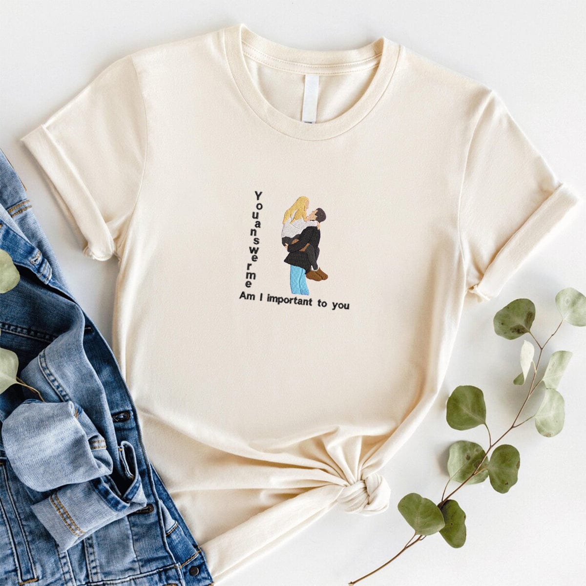 Guardian Love - Couple photos embroidered custom sweatshirt hoodie