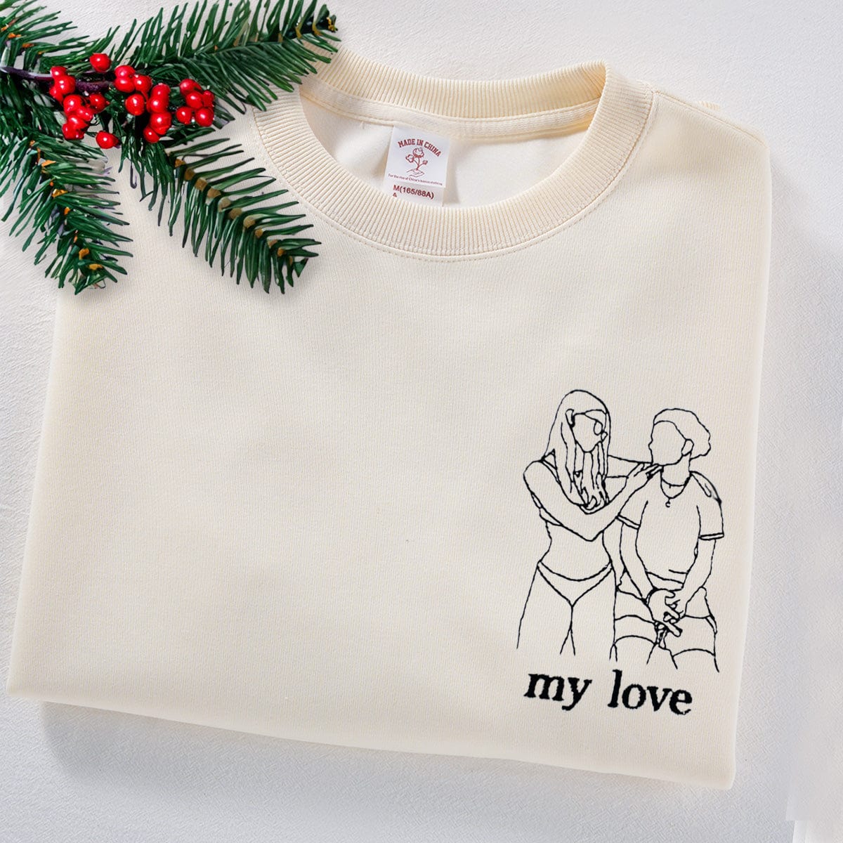 Couple's Line Embroidery Hoodie | Capturing Beautiful Moments of Love | Unique Fall Edition Design