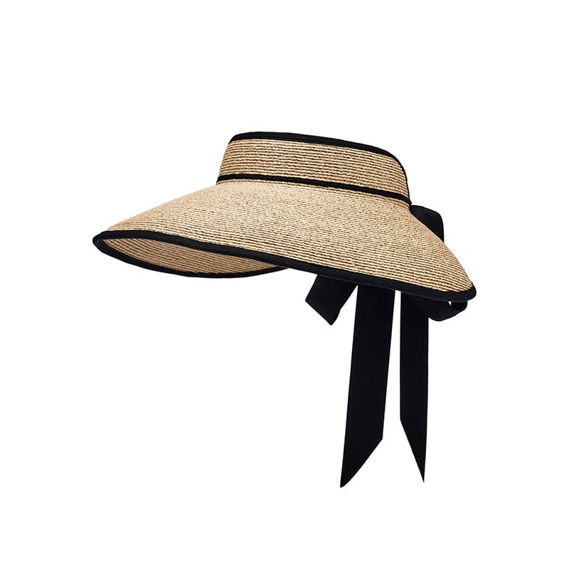 New Arrivals Natural Raffia Straw Sun Hat with Bow UV Protection & Vacation Ready