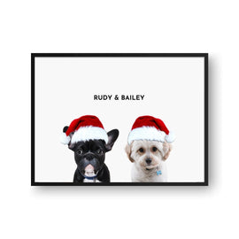 Two Pet Christmas Portraits