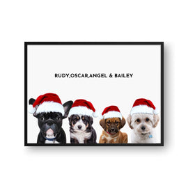 Four Pet Christmas Portraits