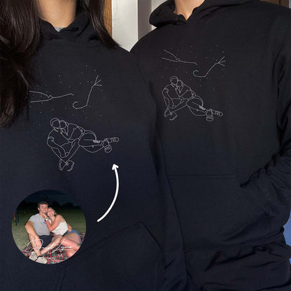 Custom Embroidered Hoodie with Text On Sleeve