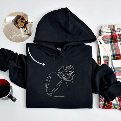 Custom Embroidered Hoodie with Text On Sleeve